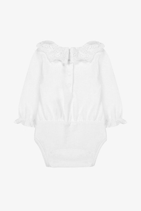 Body - Ecru coton col volanté broderie anglaise - Image principale