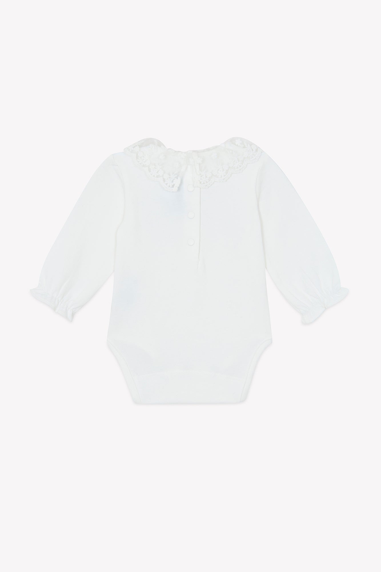 Body - Ecru cotton Ruffled collar Scalloped