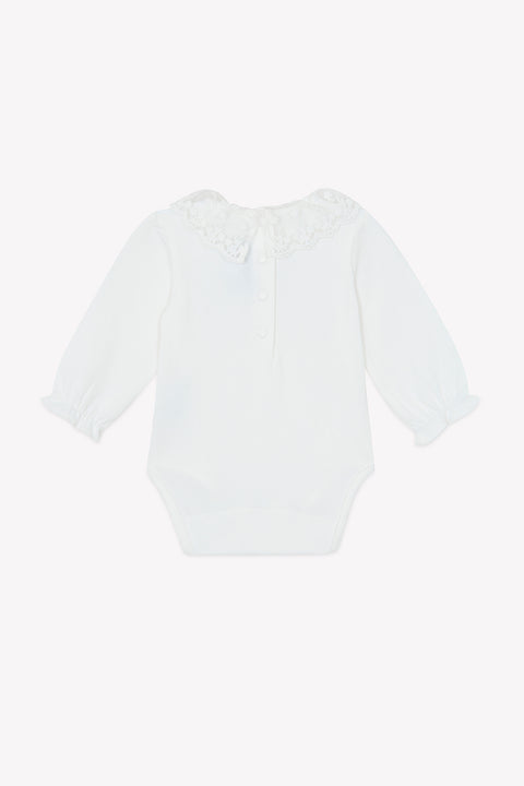 Body - Ecru cotton Ruffled collar Scalloped - Image principale