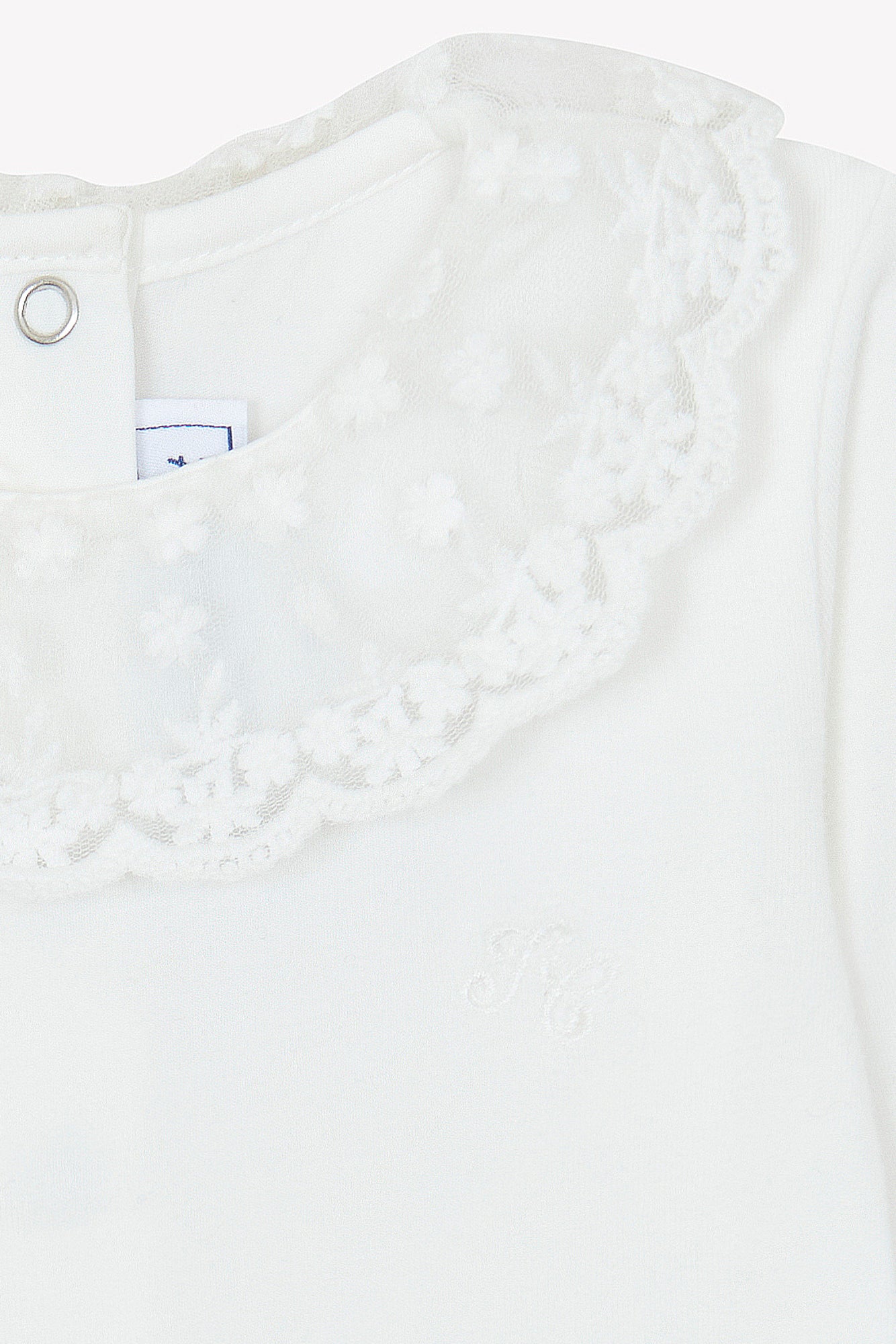 Body - Ecru cotton Ruffled collar Scalloped