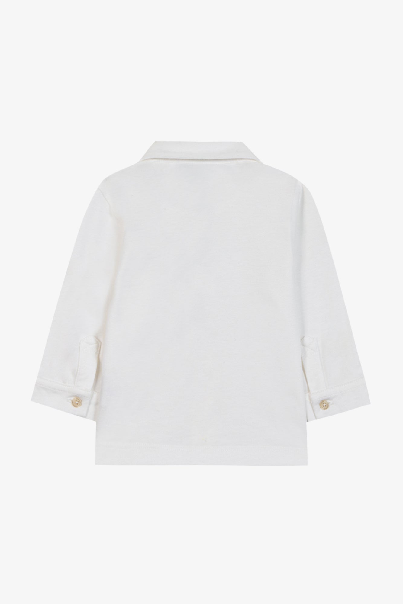 Chemise - Blanc coton col pointu broderie