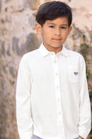 Chemise - Ecru coton col pointu broderie