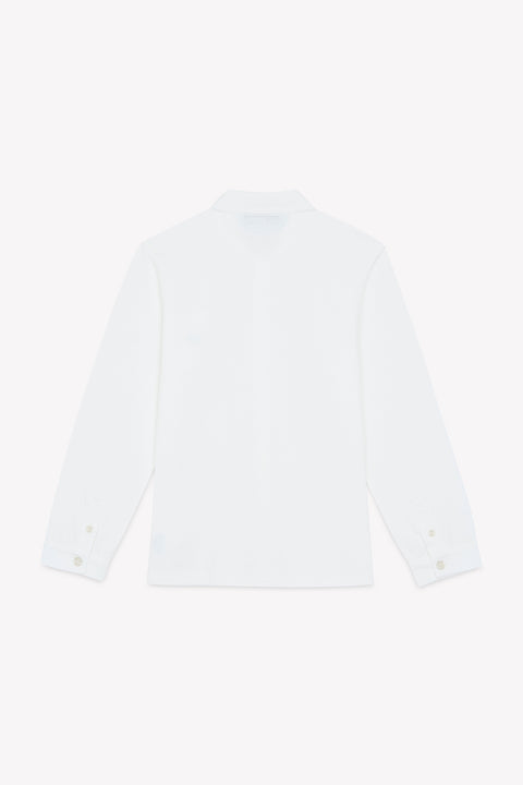 Chemise - Ecru coton col pointu broderie - Image principale