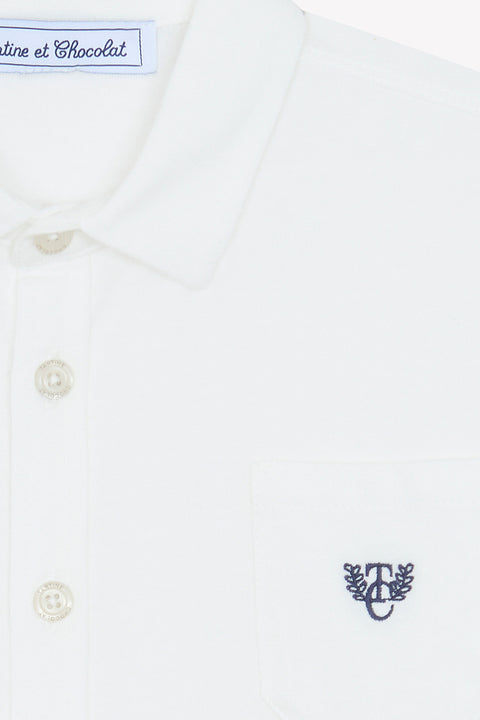Chemise - Ecru coton col pointu broderie - Image principale