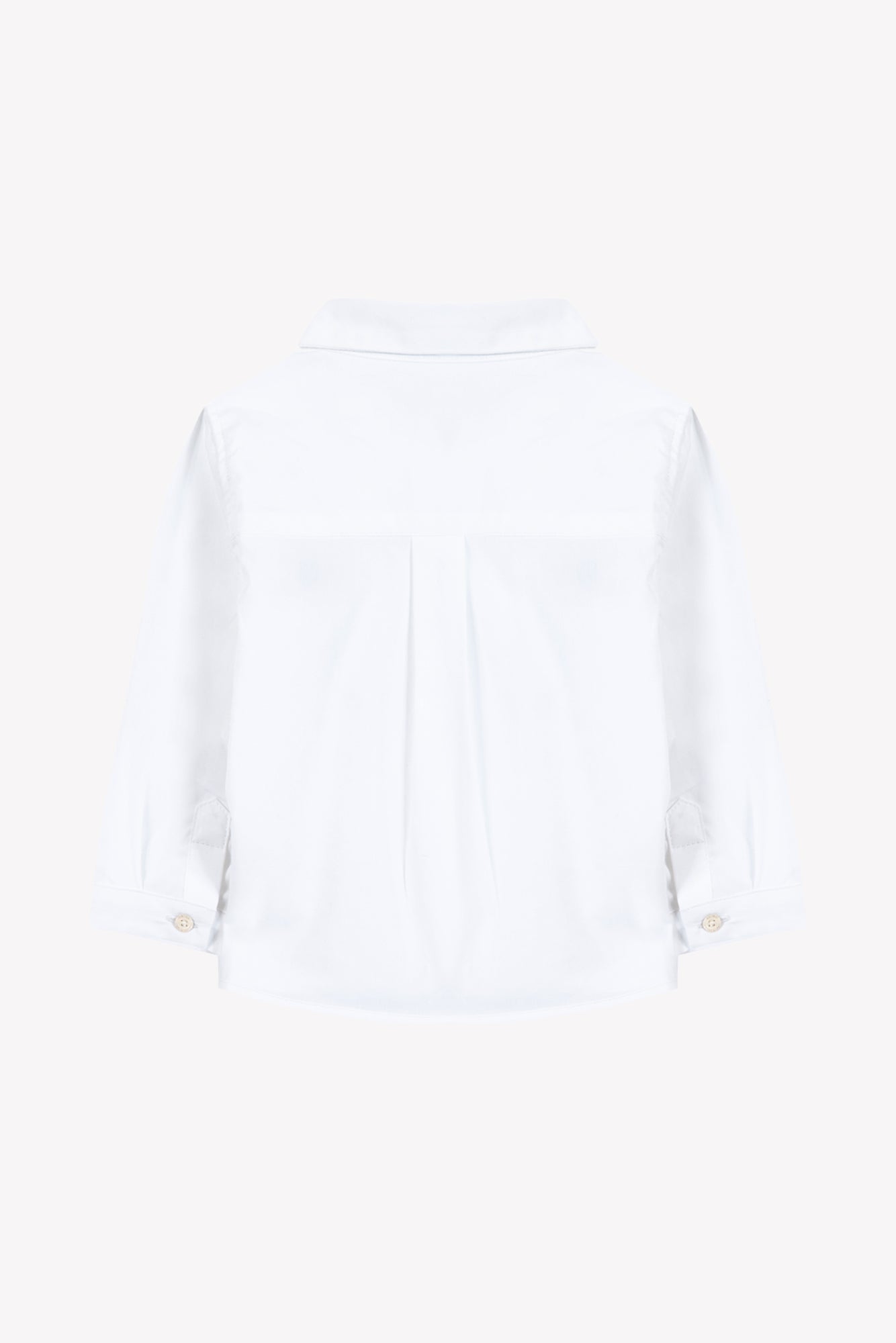 Shirt - White cotton Pointed collar Pleats religious