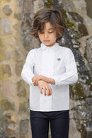 Camisa - Blanco algodon Plisado religioso