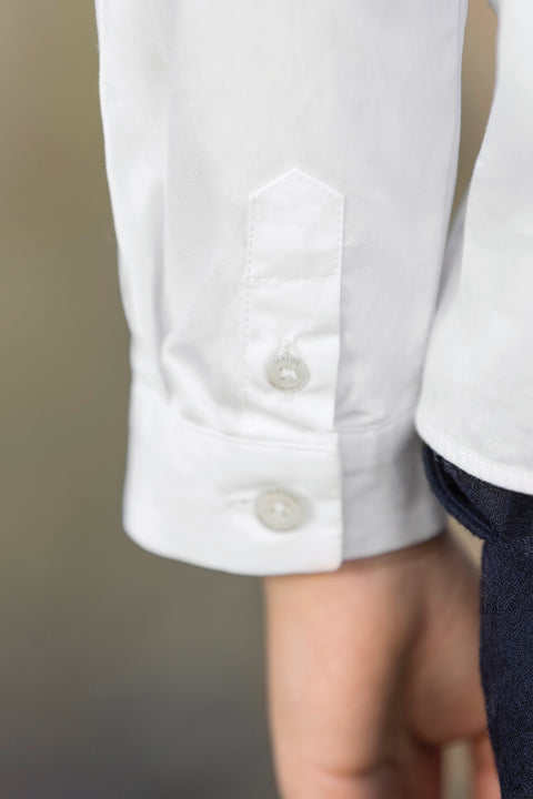 Shirt - Weiss Baumwolle Falten religiös - Image principale