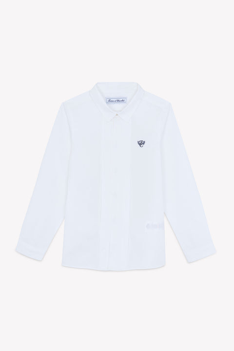 Shirt - Weiss Baumwolle Falten religiös - Image principale