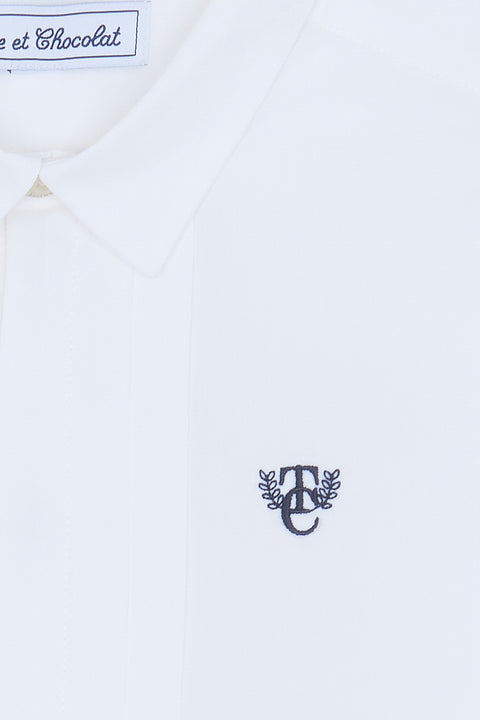 Shirt - White cotton Pleats religious - Image principale
