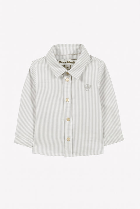 Shirt - Light grey Pointed collar Stripes - Image principale
