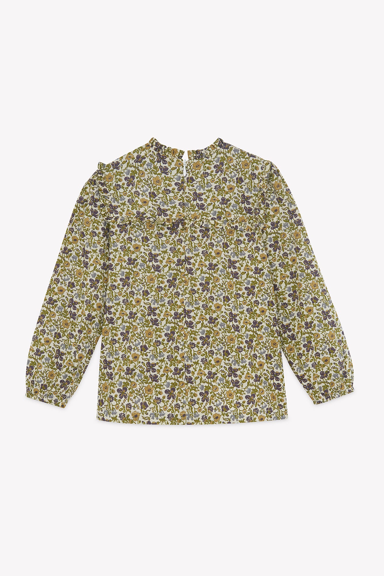 Bluse - Olivgrün bedruckte Baumwolle Liberty