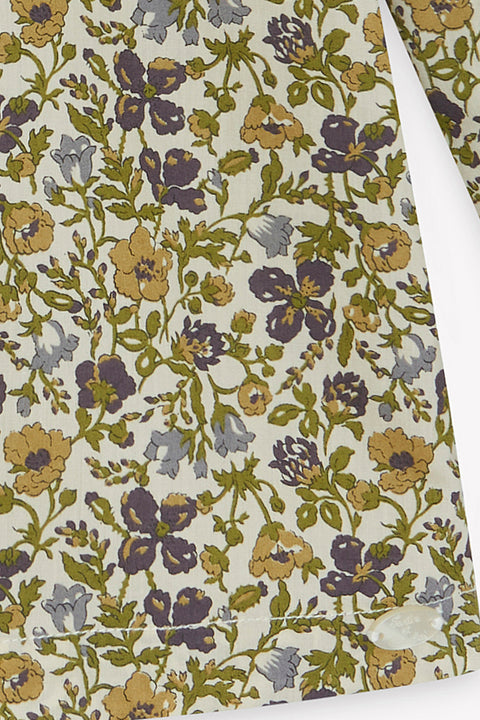 Bluse - Olivgrün bedruckte Baumwolle Liberty - Image principale