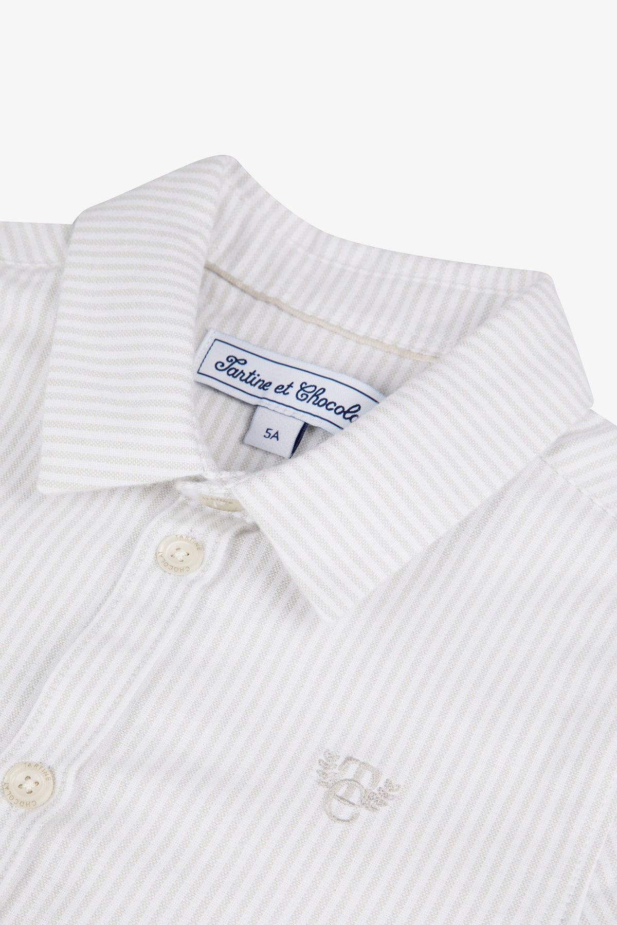 Shirt - Hellgraue Baumwolle mit Streifen