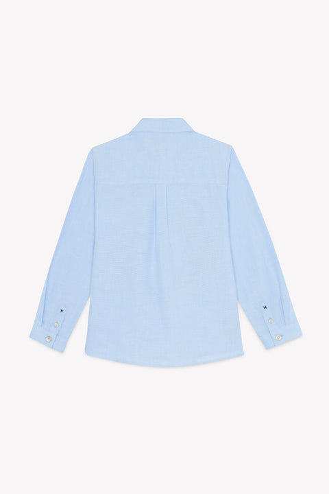 Camisa - Azul Bordado de algodón horizonte Azul azul marino - Image principale