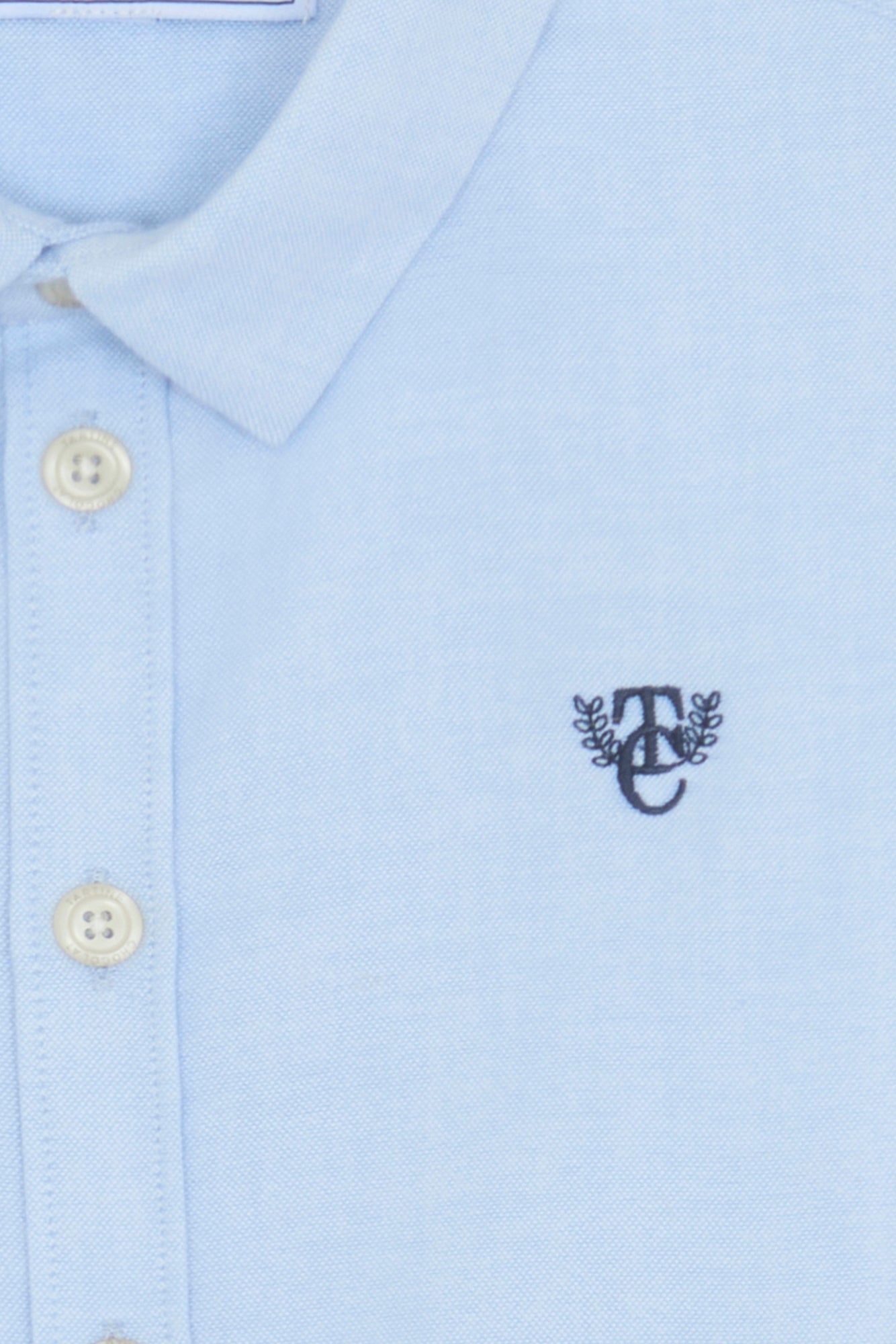 Shirt - Blau Horizon-Baumwollstickerei Blau Marineblau