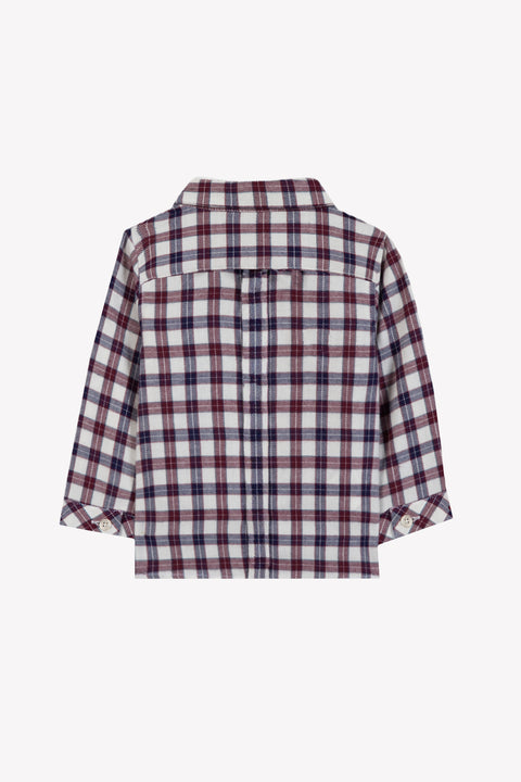 Shirt - Ecru cotton Check - Image principale