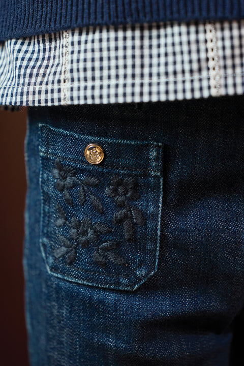 Jean - Denim coton broderie - Image principale
