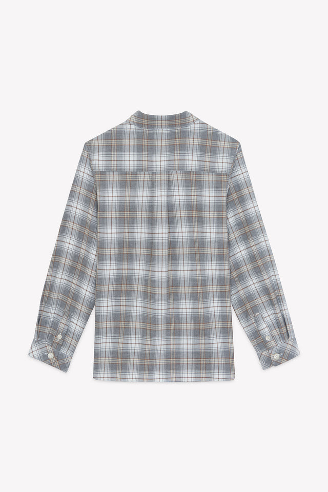 Camicia - Grigio cotone medio Scacchi - Image principale