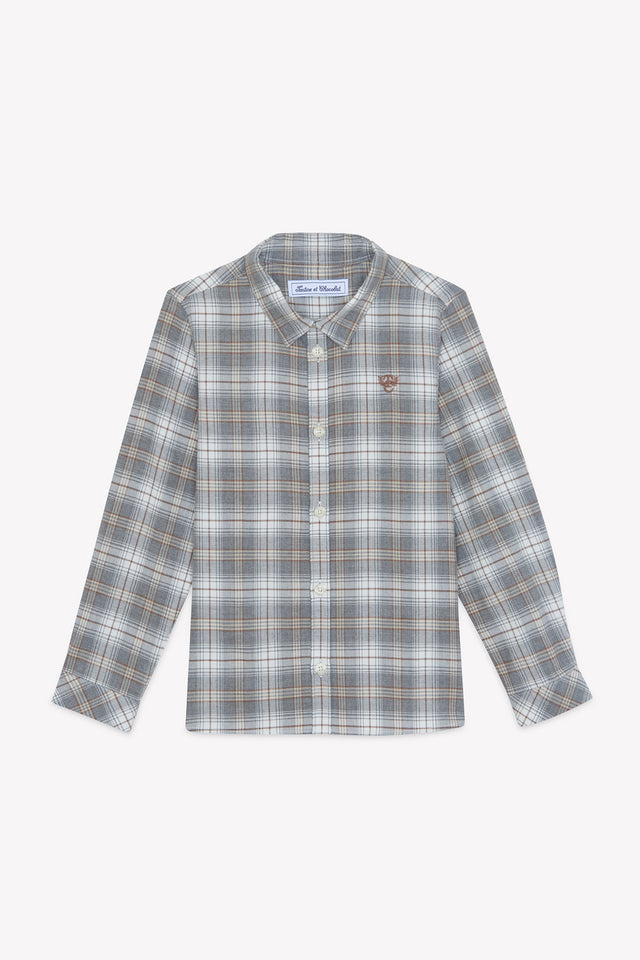 Shirt - Grey medium cotton Check - Image principale