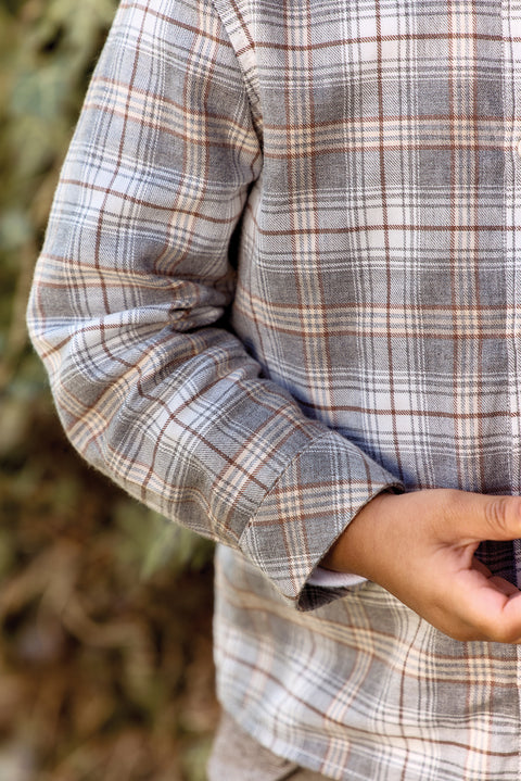 Shirt - Grey medium cotton Check - Image principale