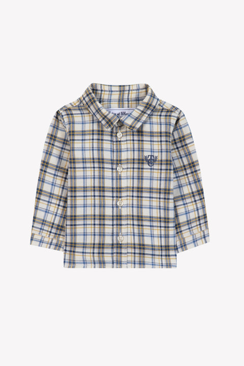 Shirt - Ecru cotton Check - Image principale