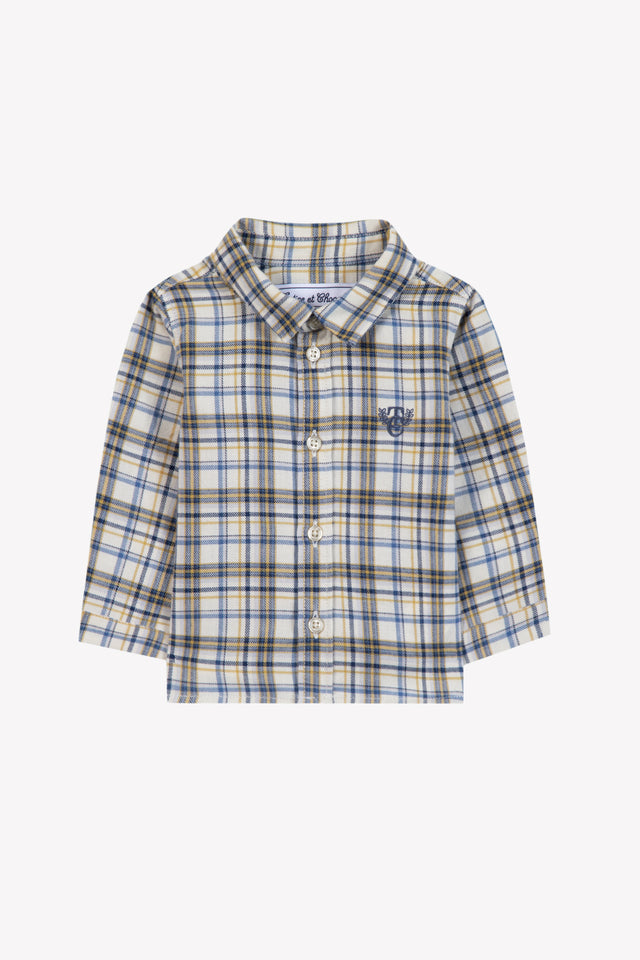 Shirt - Ecru cotton Check - Image principale