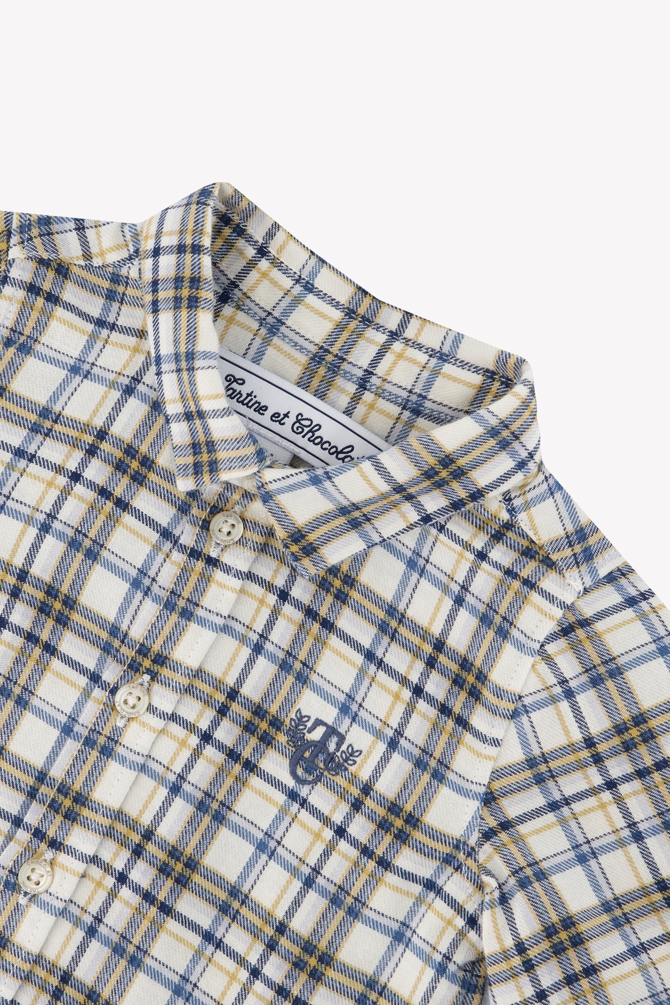 Shirt - Ecru cotton Check