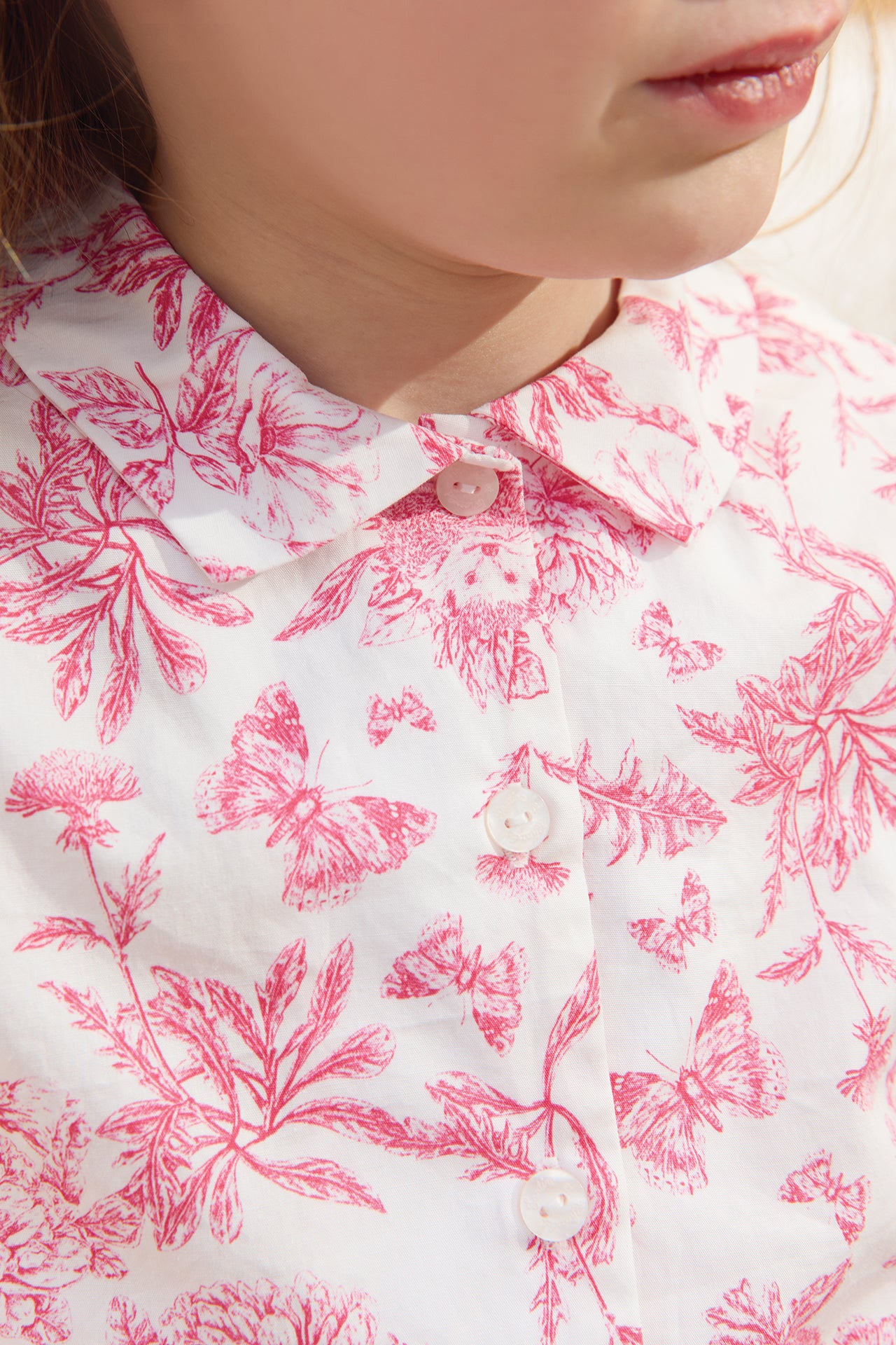 Ensemble long - Rose coton imprimé inspiration toile de jouy