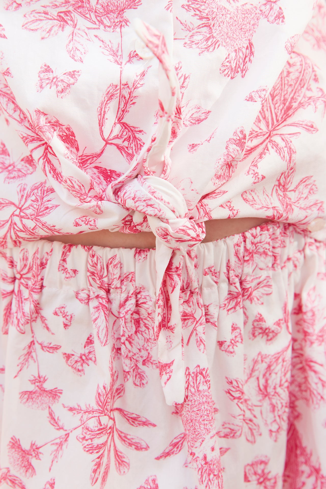 Ensemble long - Rose coton imprimé inspiration toile de jouy