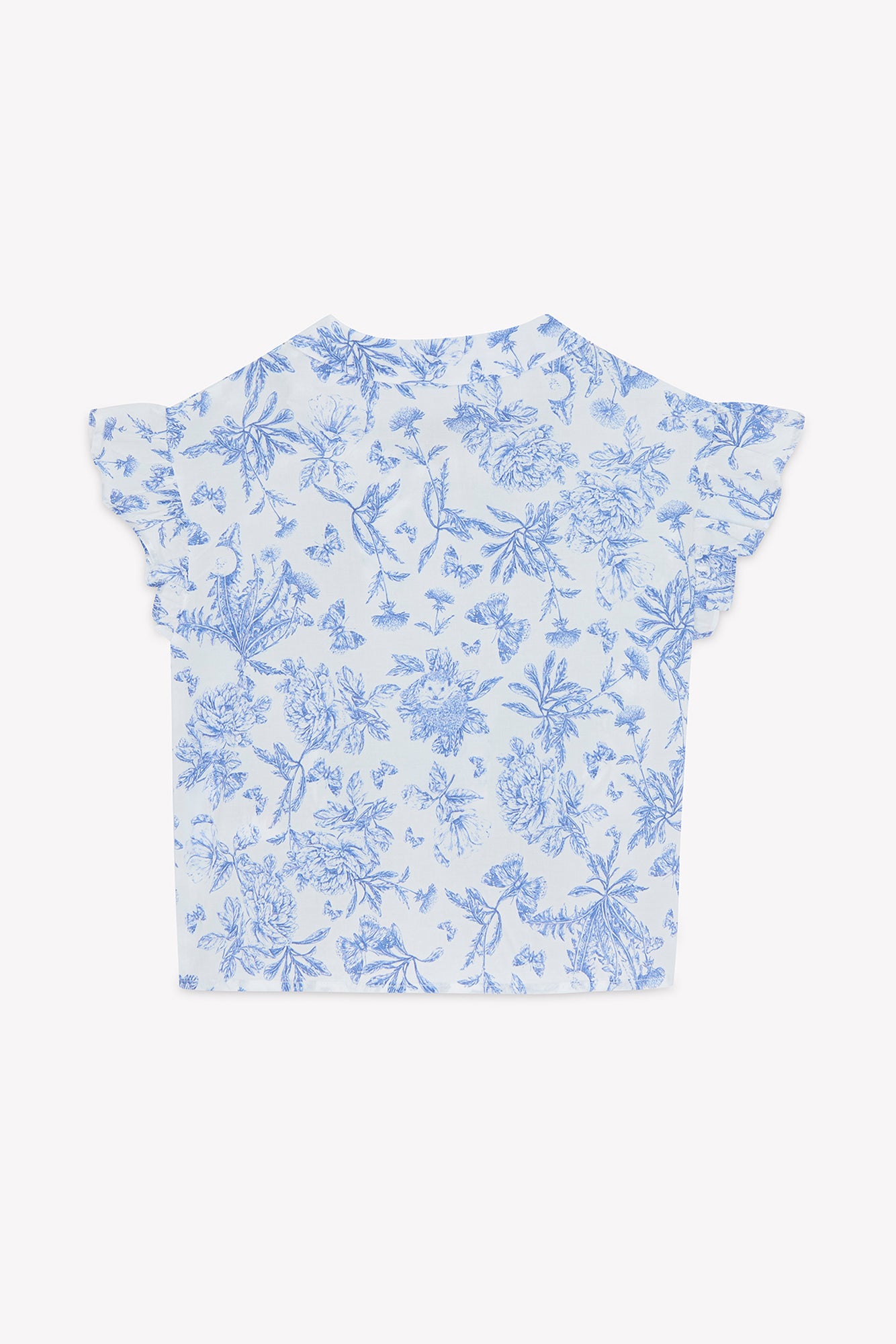 Ensemble long - Bleu coton imprimé inspiration toile de jouy