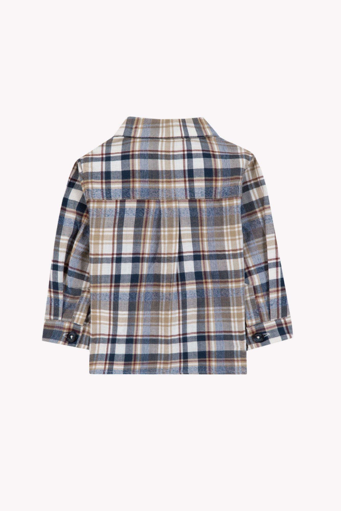 Shirt - Burgundy cotton Check Buttons