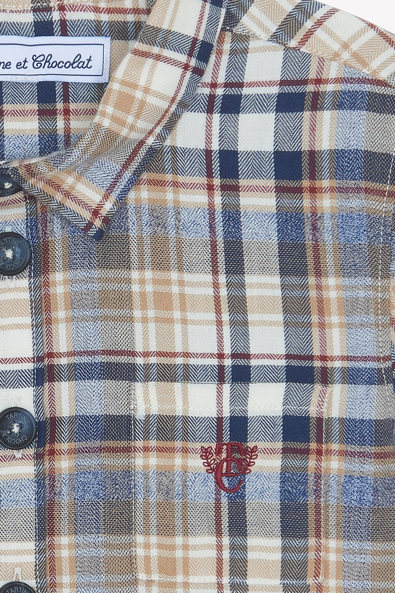 Camicia - Cotone bordeaux Scacchi
