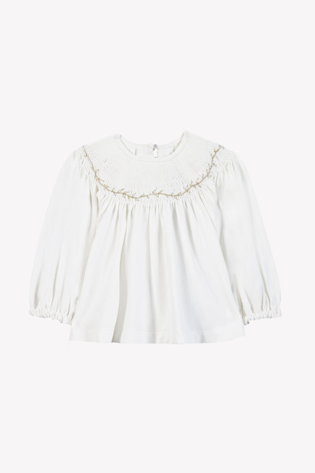 Blouse - Ecru à smocks - Image principale