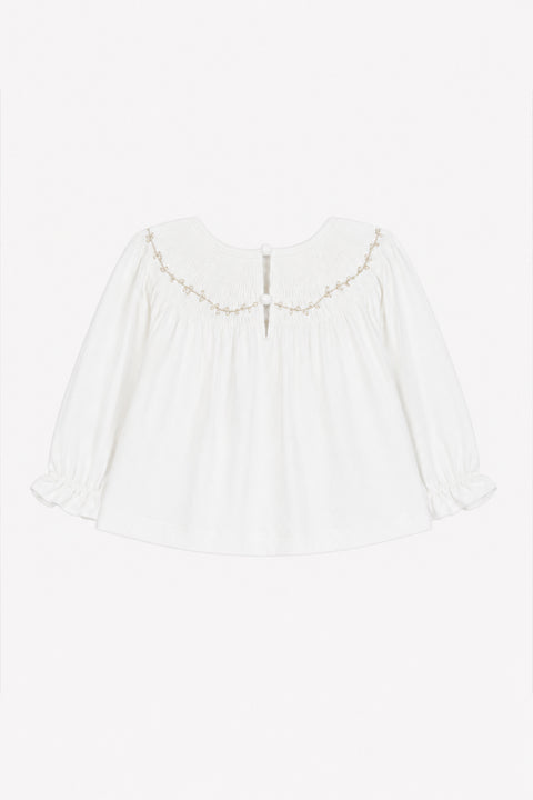 Blouse - Ecru à smocks - Image principale