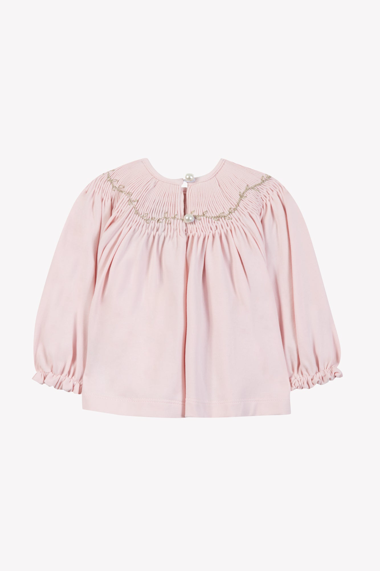 Blouse - Rose pâle à smocks