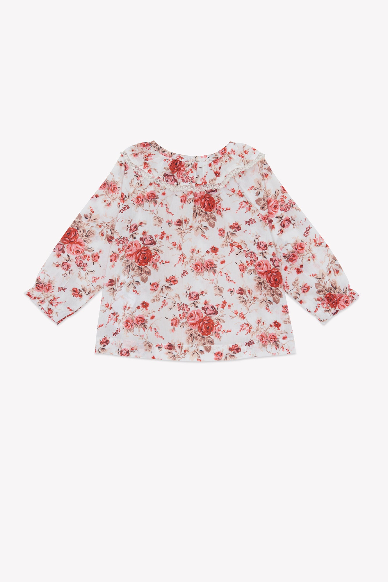 Blouse - Rose coton imprimé fleuri