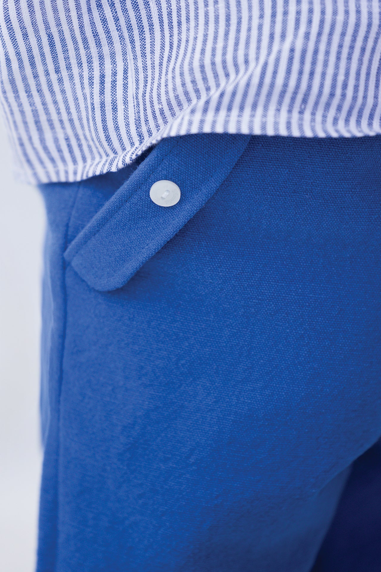 Pantalon - Bleu coton lin