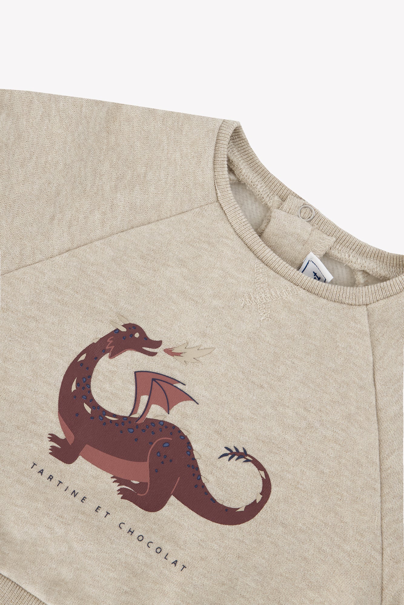 Maglia - Sabbia di cotone stampata con dinosauro