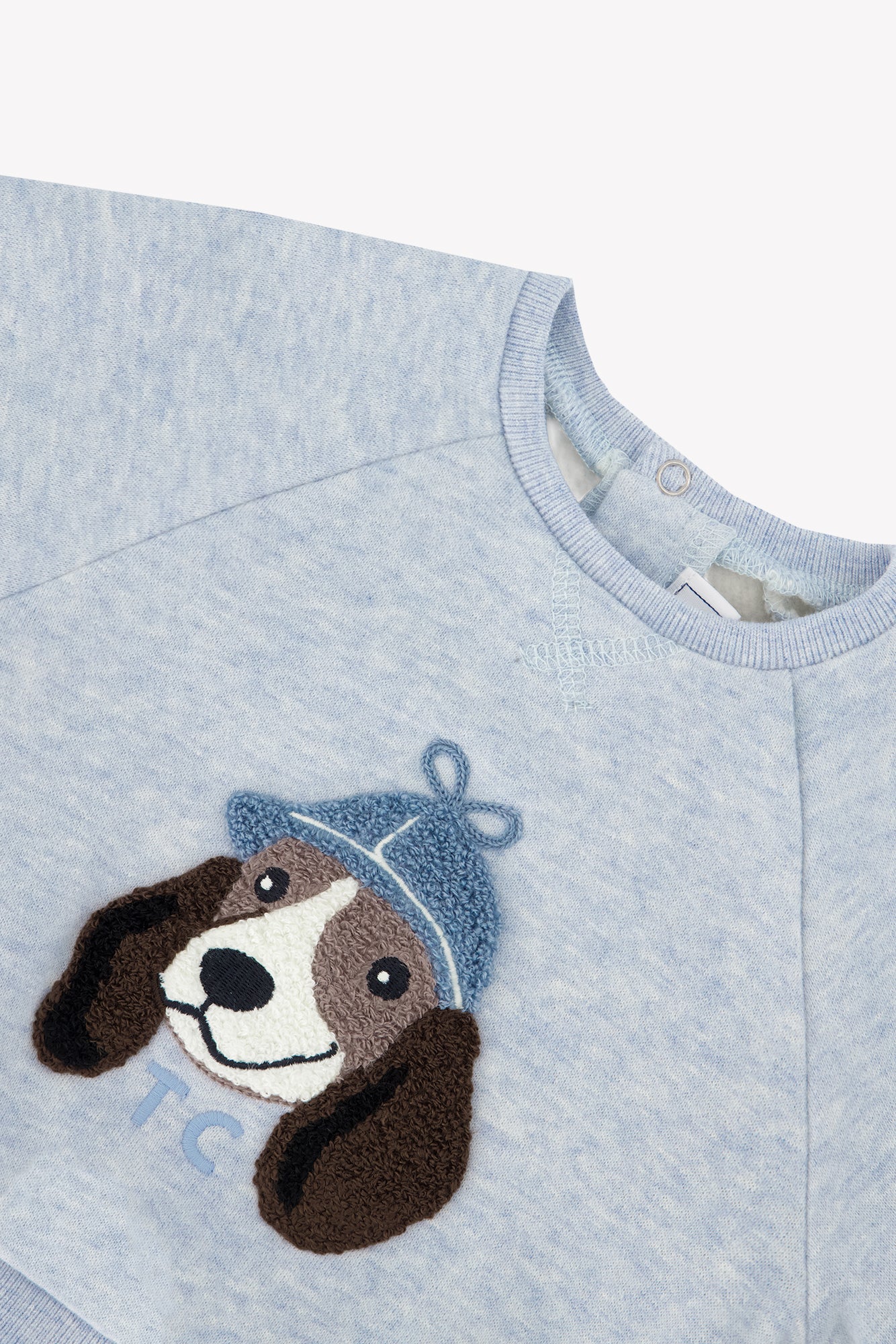 Maglia - Blu cotone con stampa cane orizzonte