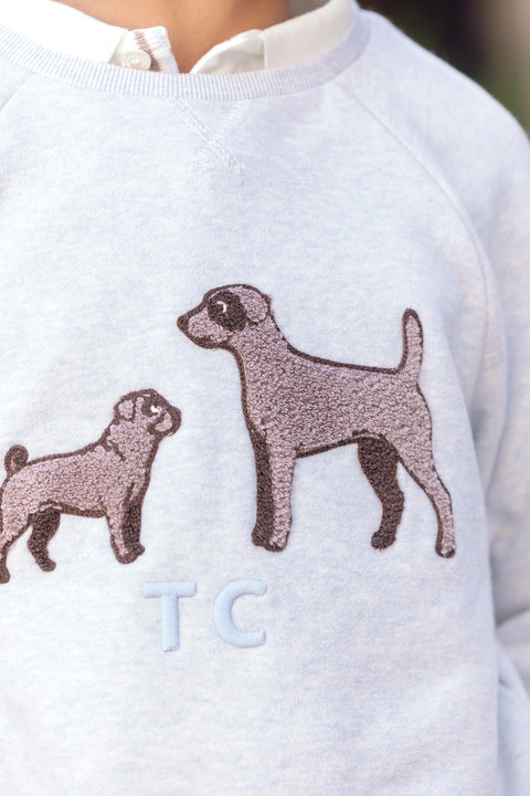 Maglia - Blu Cotone con stampa cane Horizon - Image principale