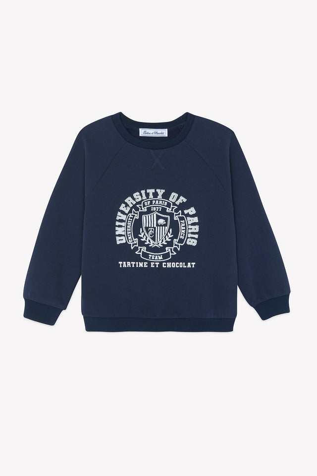 Sweater - Navy cotton Embrodery university of paris - Image principale