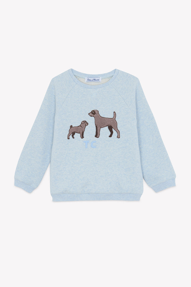 Maglia - Blu Cotone con stampa cane Horizon - Image principale