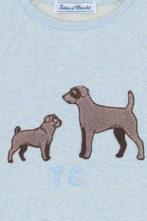 Maglia - Blu Cotone con stampa cane Horizon - Image principale