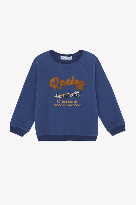 Maglia - Cotone indaco Ricamo corsa - Image principale