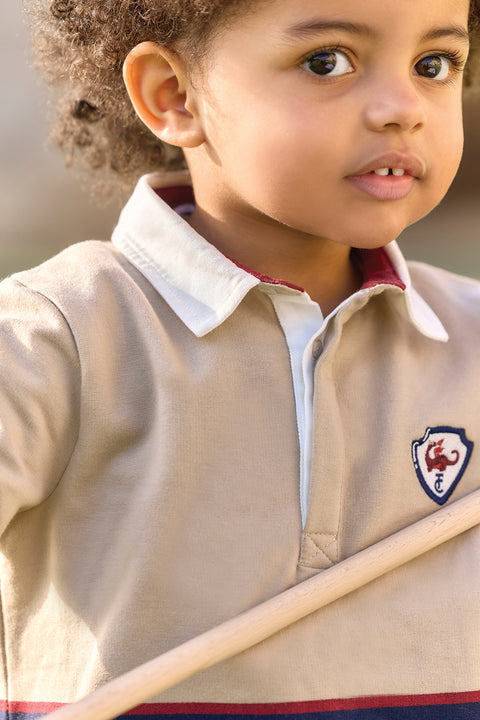 Polo Shirt - Sand Pointed collar crest Embroidered - Image principale