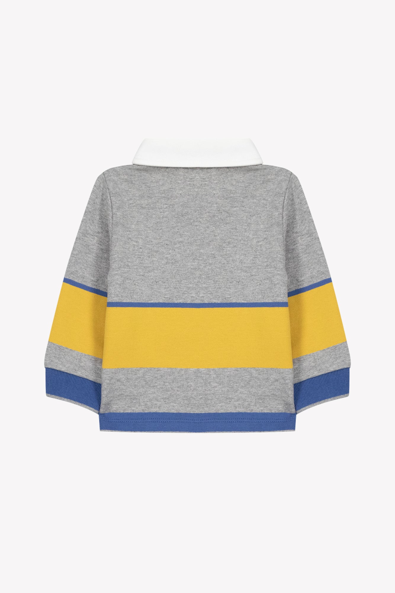 Polo - Gris chiné col pointu écusson brodé