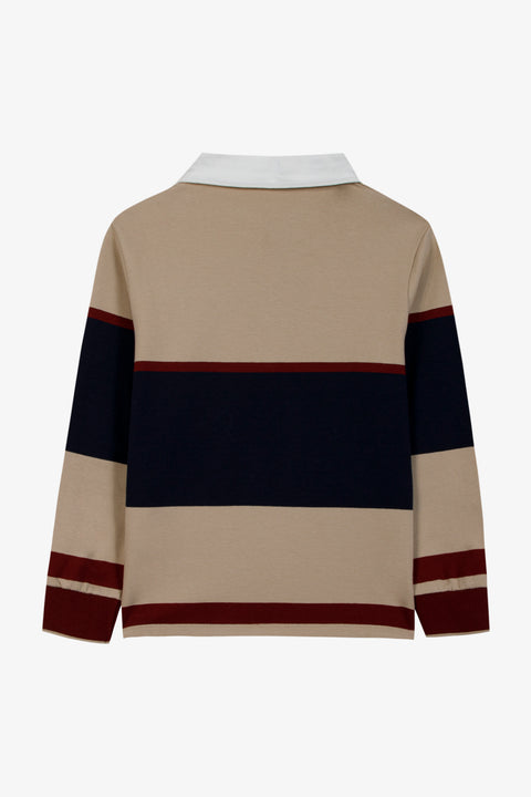 Polo - Sable coton col pointu rayures - Image principale