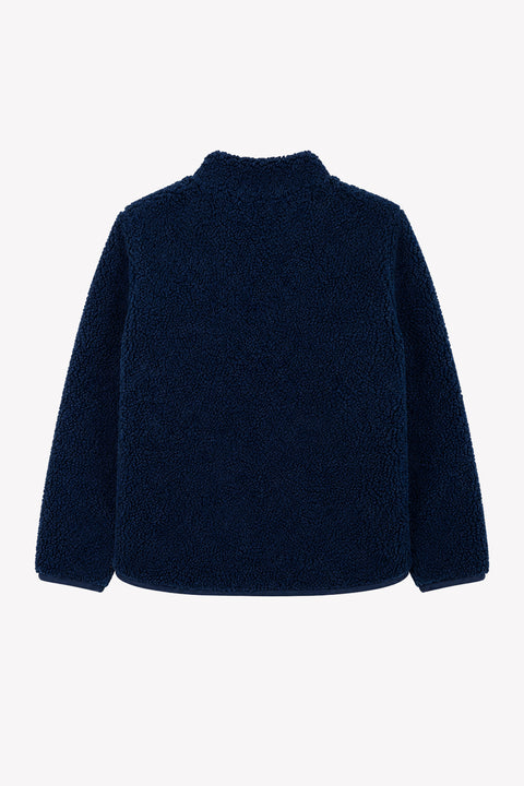 Jacket - Navy zipped Imitation fur Bouclé - Image principale