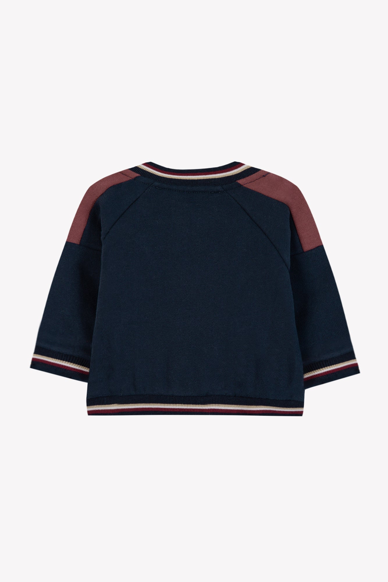 Cardigan - Blu navy toppa di cotone Ricamato