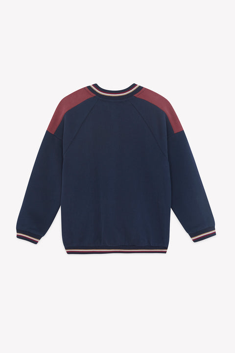 Cardigan - Blu navy orsacchiotto di cotone Righe - Image principale
